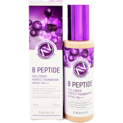 Изображение Тональный крем Enough 8 Peptide Full Cover Perfect SPF50+ PA+++, тон 21, 100 г