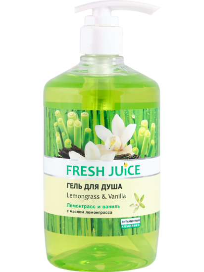 Изображение Крем-гель для душа Fresh Juice «Lemongrass & Vanilla», 750 мл