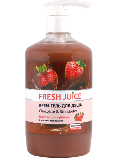 Изображение Крем-гель для душа Fresh Juice «Chocolate & Strawberry», 750 мл