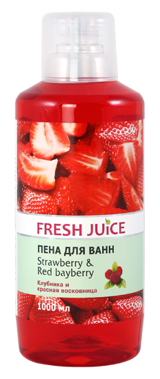 Изображение Пена для ванн Fresh Juice «Strawberry & Red bayberry» клубника и красная восковница, 1000 мл