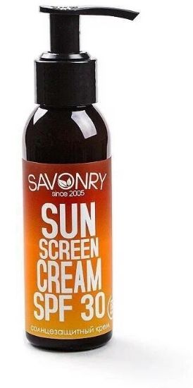 Изображение Солнцезащитный крем Savonry для лица и тела Sun Screen Cream SPF 30, 100 мл