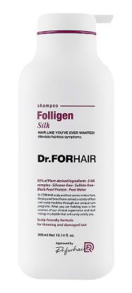 Изображение Бессульфатный шампунь для повреждённых волос Dr.Forhair Folligen Silk Shampoo, 500 мл
