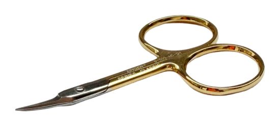Изображение Маникюрные ножницы для кутикулы мужские с широкими кольцами, ручной заточки Zinger B-555 HG SH, золотистые