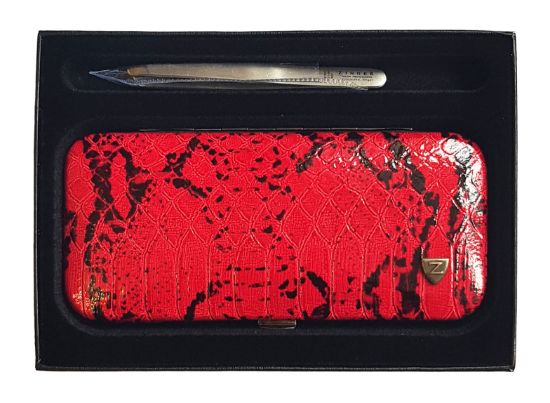 Изображение Маникюрный набор Premium-качества Zinger MSFE-501-3 G, 5 предметов + пинцет, золотистые инструменты